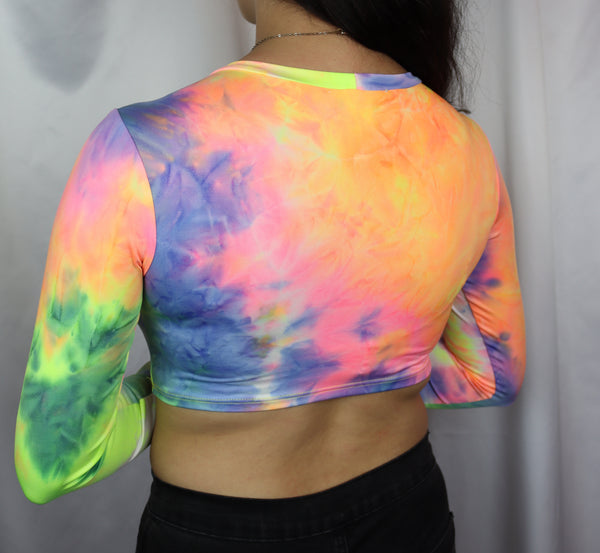 Kayla Tie Dye Crop Top (Neon Lime)